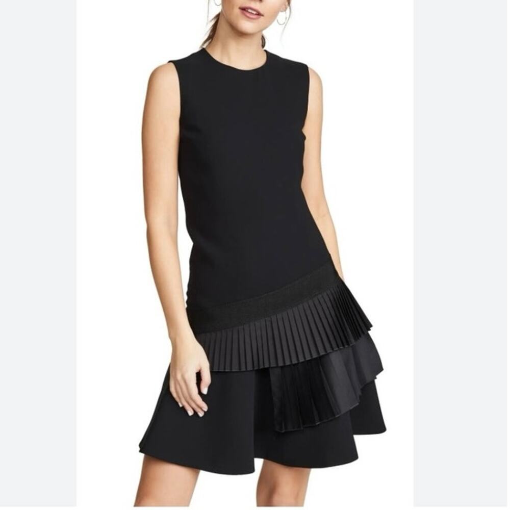 Womens Victoria Victoria Beckham Pleated Hem Shift Dress Black Size 2 EUC!